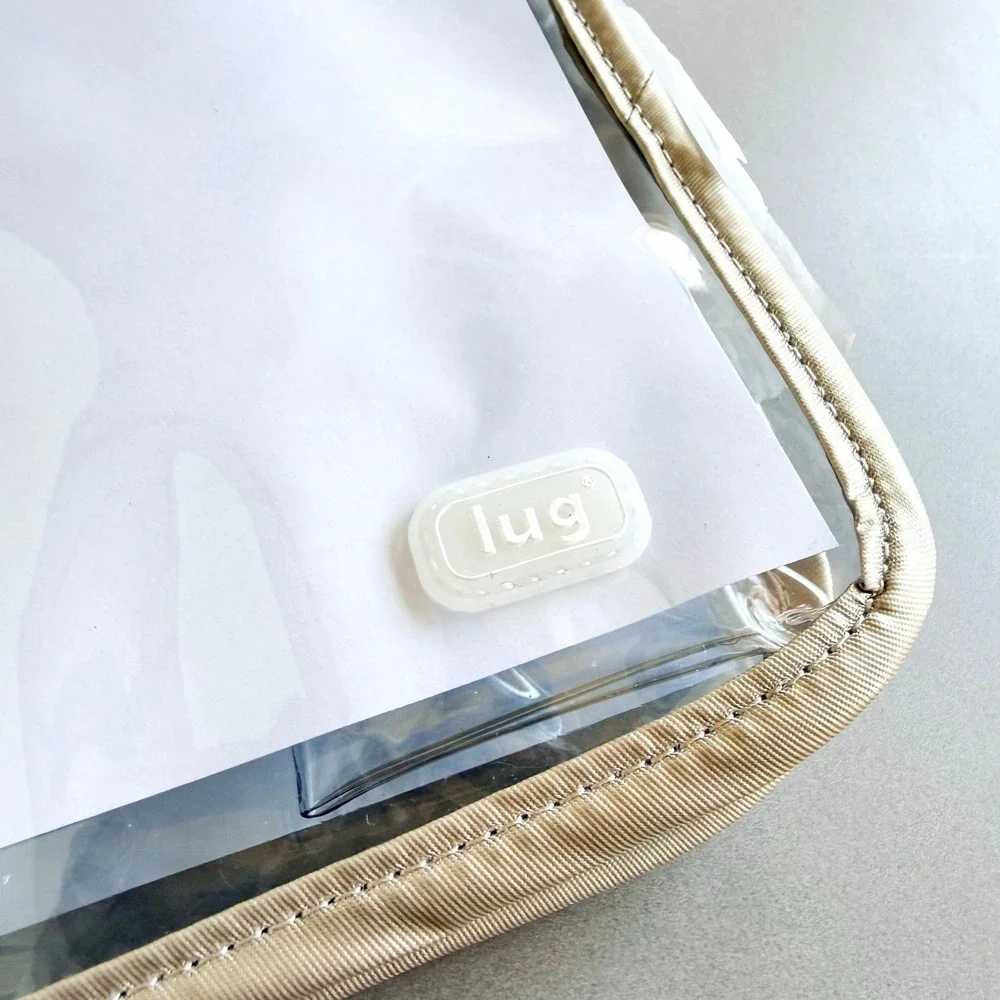 NWT Lug Catcher Clearview Cosmetic Tote Bag Metallic Champagne (Gold) Travel - Picture 3 of 8
